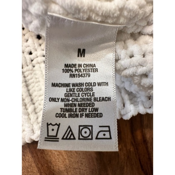 Aeropostale White Cable Knit Sweater Pullover Crew Neck Women's Size M - Picture 6 of 8